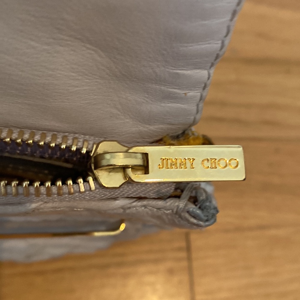 Jimmy Choo Pleated Leather Clutch. - Picture 6 of 10
